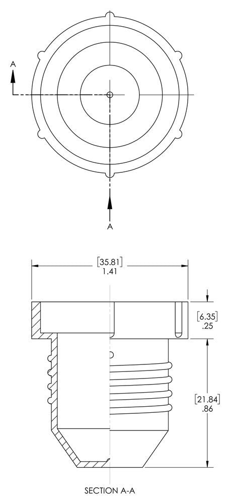 Caplugs Tapón de rosca de plástico para accesorios JIC acampanados. PD-HF-16, HDPE, para enchufe rosca tamaño 1-1/16-12", rojo, Rojo, To plug thread size 1-1/16-12"