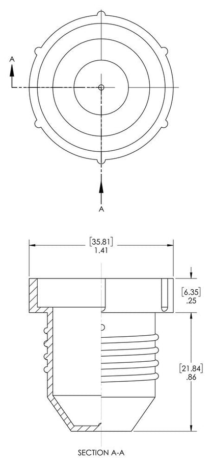 Caplugs Tapón de rosca de plástico para accesorios JIC acampanados. PD-HF-16, HDPE, para enchufe rosca tamaño 1-1/16-12", rojo, Rojo, To plug thread size 1-1/16-12"