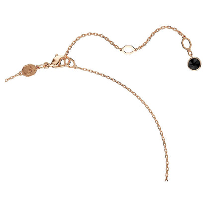 Swarovski Colgante swan, cisne, pequeño, negro, baño tono oro rosa