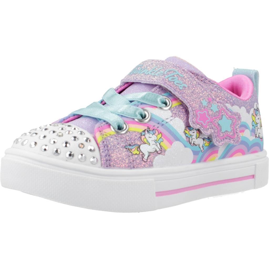 Tenis con Luces para Niña - Skechers, Diseño James Goldcrown - 16.0 cm - Carbón - Azul
