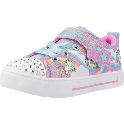 Tenis con Luces para Niña - Skechers, Diseño James Goldcrown - 16.0 cm - Carbón - Azul