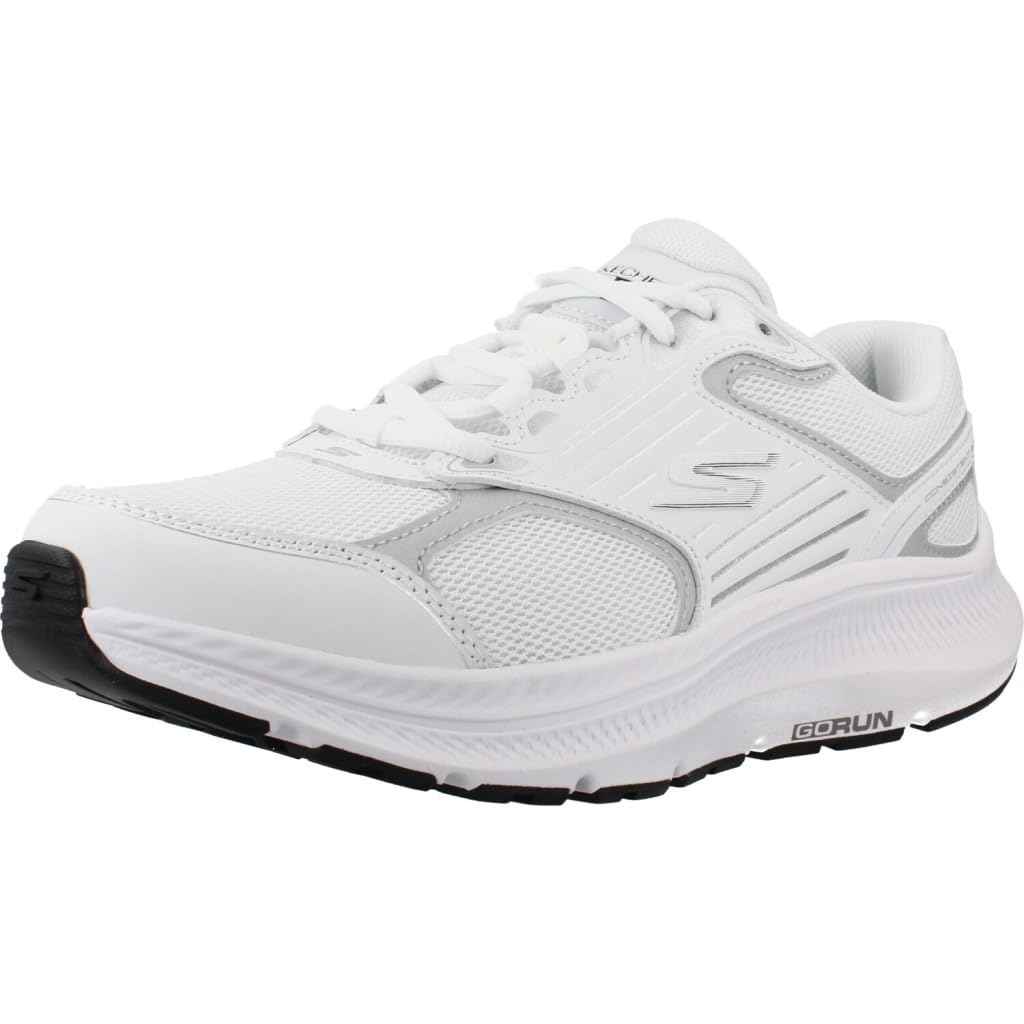 Skechers Go Run Consistent 2.0 Advantage Tenis para Correr Mujer - 27.0 cm - Blanco - Plata