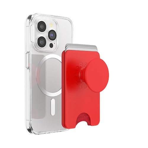 PopSockets - portafolios para teléfono con Agarre expandible y Anillo Adaptador para MagSafe, Soporte para Tarjetas de teléfono, Compatible con Carga inalámbrica, portafolios Compatible con MagSafe -