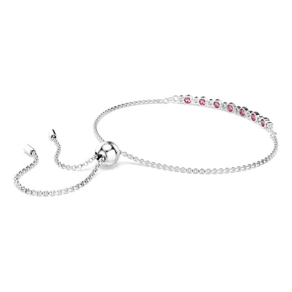 Pulsera Matrix, Talla redonda, Rosa, Acabado en rodio