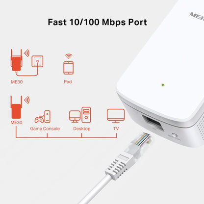MERCUSYS Expansor de Rango AC1200 WiFi ME30, 2 Antenas, 2.4Ghz/5Ghz IEEE 802.11A, AC5, IEEE 802.11B/G/N (ME30)