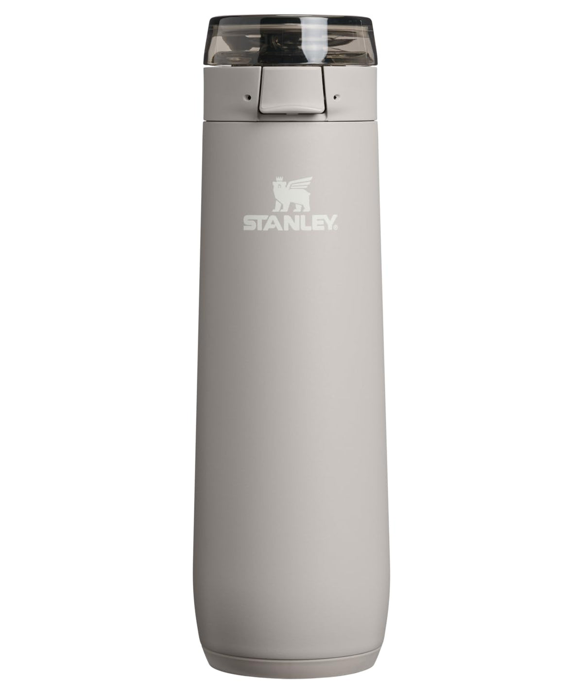STANLEY Flowstate - Botella de resorte, 567 g, ceniza | Botella de agua a prueba de fugas con correa de transporte y tapa de bloqueo abatible | Acero inoxidable aislado | Se adapta