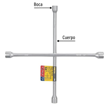 Pretul LLCR-18P, Llave de cruz para auto, fabricada en acero, 18"