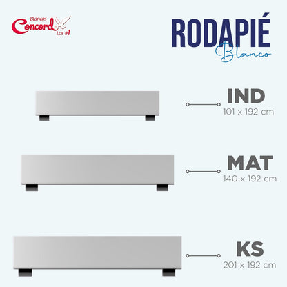 Colchas Concord Rodapié de Cama, Color Blanco, 100% Poliéster, Tamaño Individual, Faldón Decorativo Que Cubre el Box Spring con Acabado Elegante, Cubre Box Spring con Costuras Reforzadas, 1 Pieza