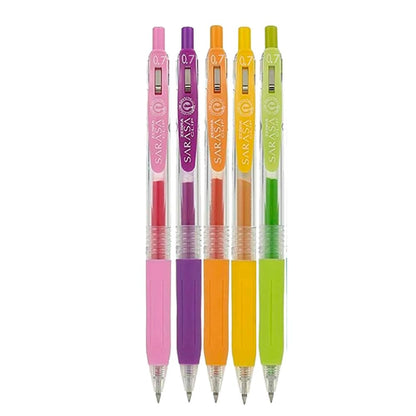 Zebra Bolígrafo Sarasa Clip Retráctil Tinta Gel Secado Rápido Estuche Multicolor 5 Piezas (Spring Sweet)