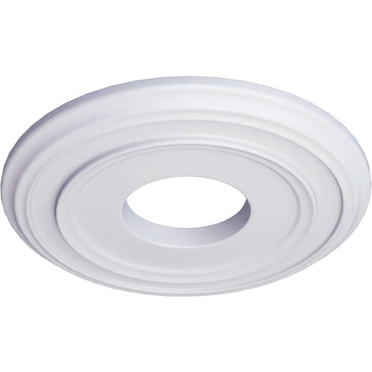 Ekena Millwork CM12CL Medallón de techo clásico, 12 3/8 pulgadas de diámetro x 4 pulgadas de diámetro x 1 1/8 pulgadas de largo, imprimado de fábrica