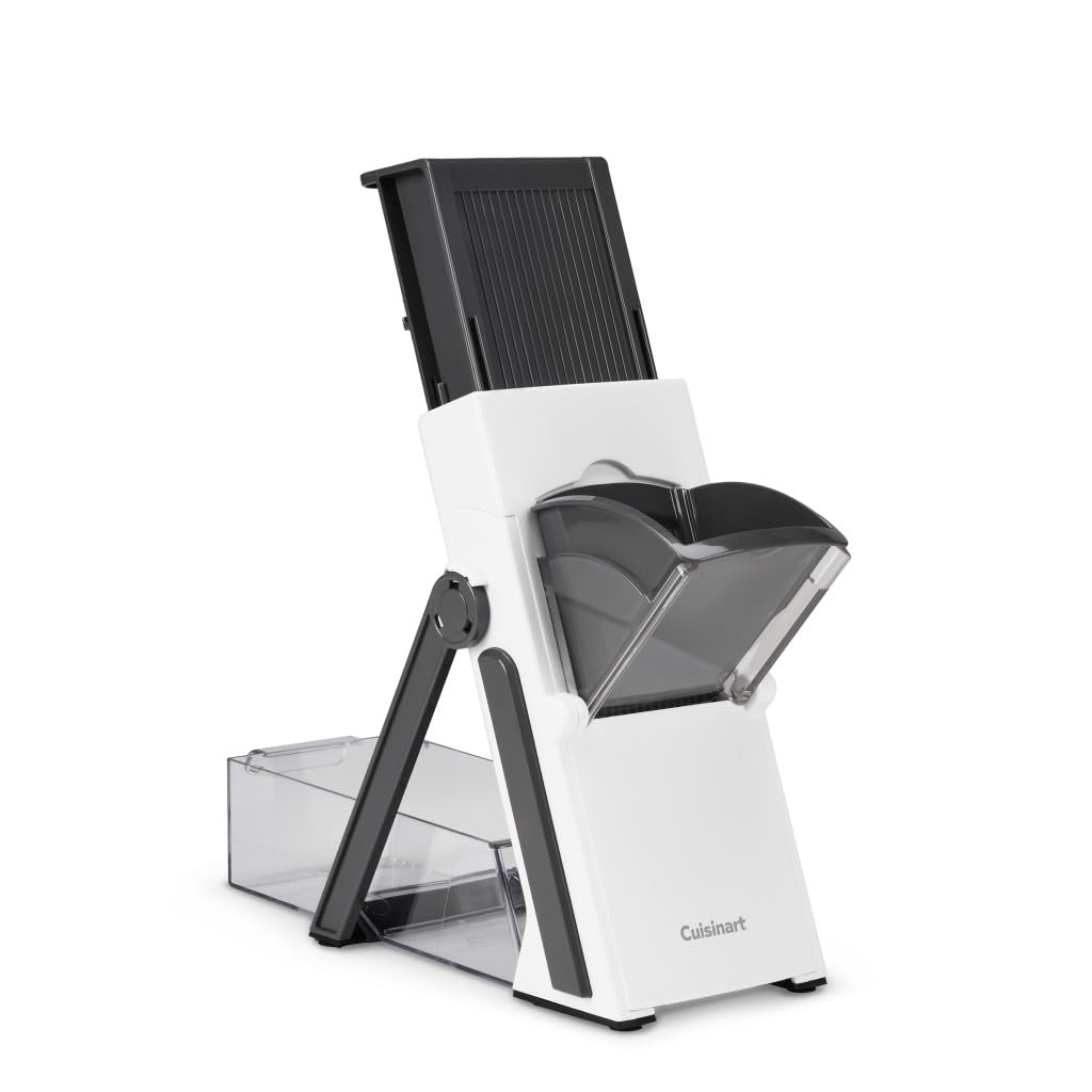 Cuisinart Mandolina Vertical Precision Slice Ajustable | Mandolina compacta y plegable, Tubo de alimentación extra ancho se adapta fácilmente a los cortes más grandes de alimentos