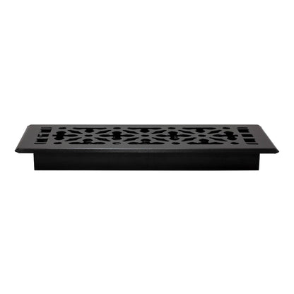 Decor Grates AGH412-BLK Registro de suelo gótico, 4 x 12 pulgadas, negro texturizado