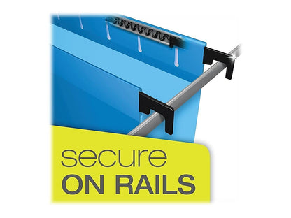 Oxford Pendaflex 59202 SureHook - Archivos de caja para colgar reforzados, 2 pulgadas con lados, letra, azul (caja de 25)