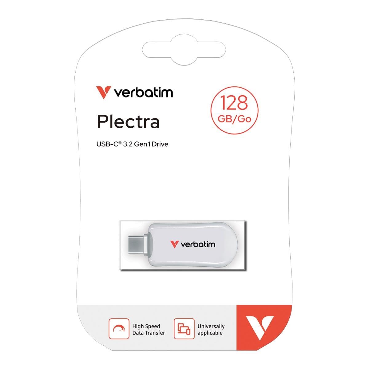 Verbatim Unidad Flash Plectra USB-C de 128 GB, Color Blanco