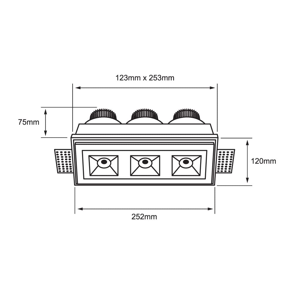 Tecnolite Lámpara Downlight LED Empotrable de Yeso, Sin Marco, 17.5 W, Luz Suave Cálida, LED integrado