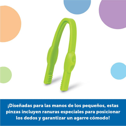 Learning Resources EasyGrip Tweezers | Habilidades Motoras Finas, Herramientas Sensoriales para Niños, Pinzas de Plástico, Actividades para Fortalecer Manos