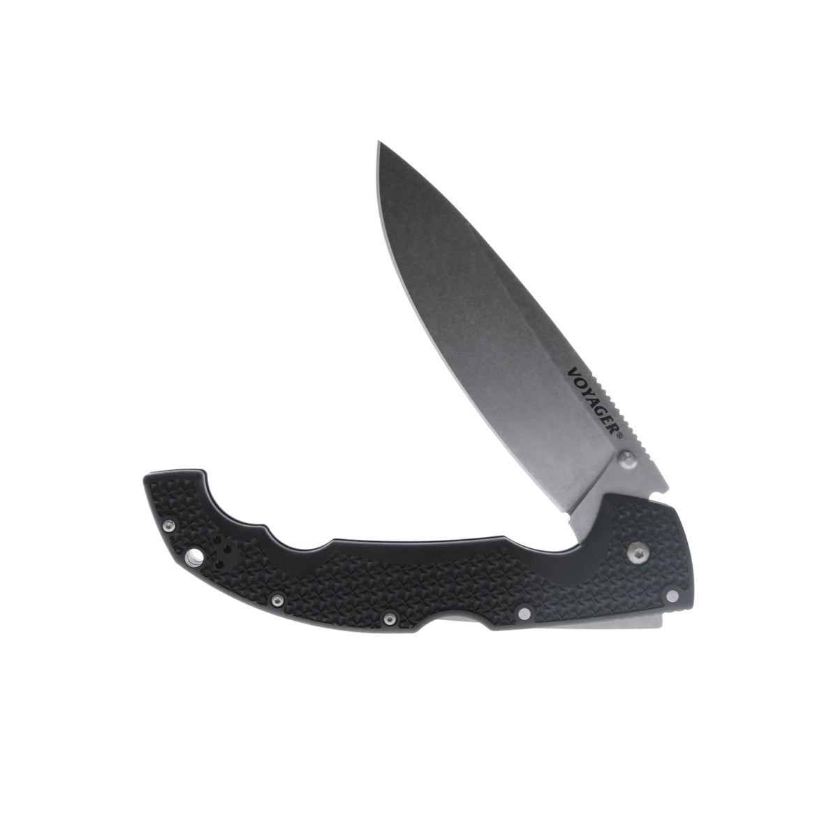 Cold Steel XL Voyager AUS10A - Cuchillo plegable táctico para llevar diario, de 5.5 pulgadas, AUS10A con punta de caída, de 6.7 pulgadas, mango Griv-Ex, en caja