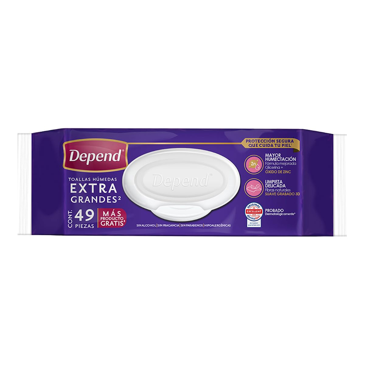 Depend Toallas Húmedas para Incontinencia, Caja con 756 toallas (18 paquetes de 49 toallas c/u), hipoalergénicas, extra grandes y sin alcohol