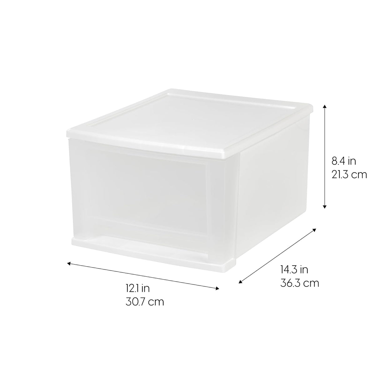 IRIS USA Paquete de 4 Organizadores Apilables de 17 Qt, Blanco | Mantén ropa, accesorios, artículos de oficina y esenciales diarios organizados con almacenamiento de fácil acceso