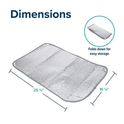 Camco SunShield Reflective Door Window Cover- Helps Protect Your RV from Harmful UV Rays and Regulates RV Temperature 16 x 25 " (45167)