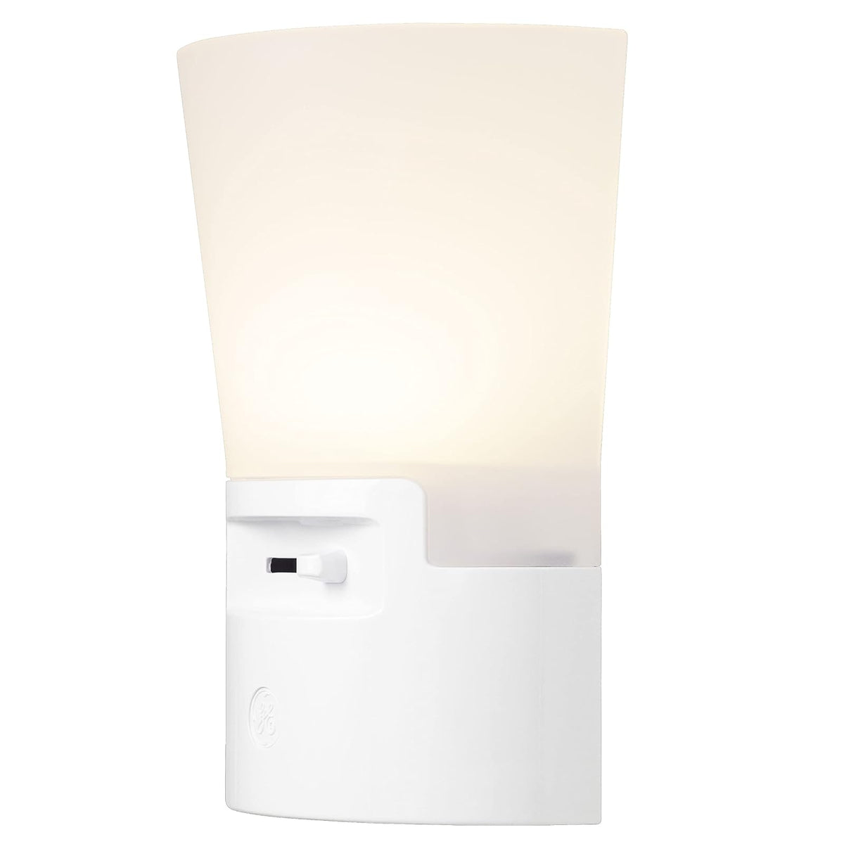 GE Ultrabrite Dimmable Sconce LED Night Light Plug-In, Energy Efficient, Dusk-to-Dawn Sensor, Adjustable , Ideal for Bedroom, Bathroom, Hallway, Nursery, White, 45123, 1 Pack