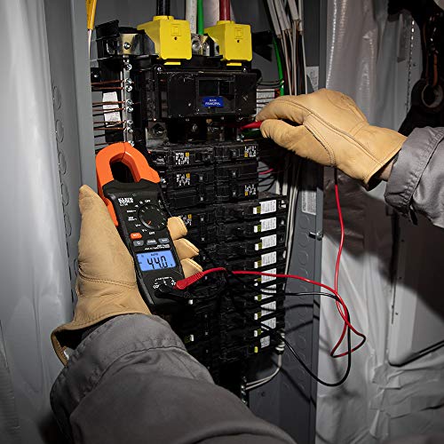 KLEIN TOOLS CL120 | Multímetro digital de gancho con rango automático|Mide CA/CD, resistencia y continuidad| Multimetro digital | Probador de voltaje | 400 A CA | Pantalla LCD retroiluminada