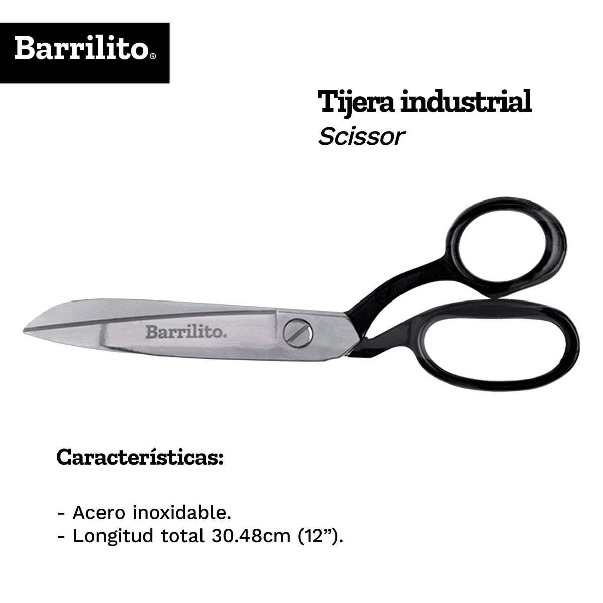 Barrilito Tijeras Industriales Acero al Carbón 30.48 cm