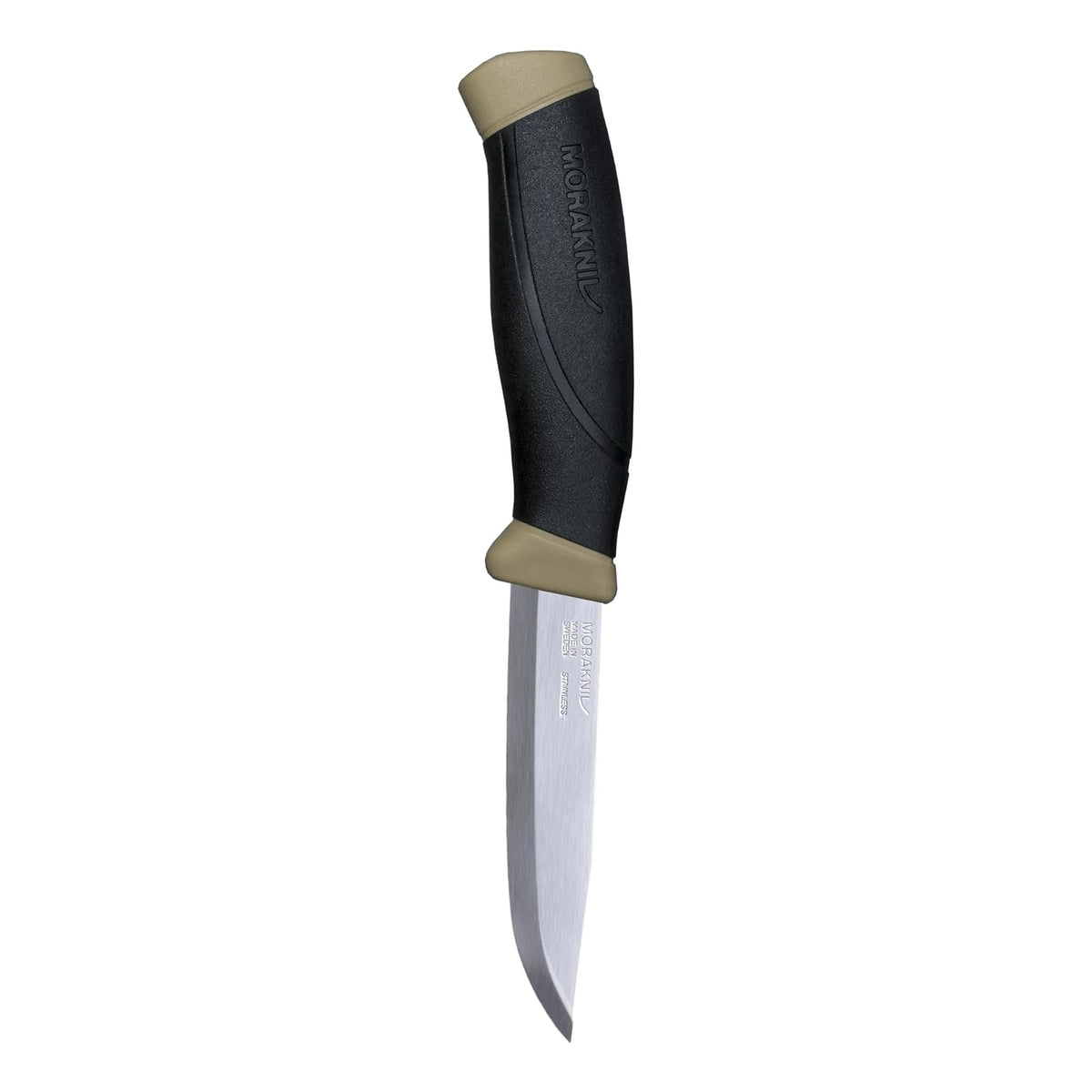 Morakniv Companion - Cuchillo para Exteriores de Hoja Fija con Hoja de Acero Inoxidable Sandvik, 10.41 cm - Desert Tan - Cuchillo