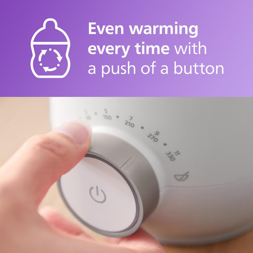 Philips Avent Calentador de Biberones en 3 minutos | Control inteligente de temperatura | Función para descongelar | Calienta de manera uniforme | Apagado automático | SCF358/00