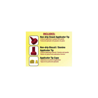 Milescraft 5223 - Botella de pegamento de madera de precisión de 450 ml, antigoteo, puntas de clavija y galletas incluidas, diseño multicámara de fácil flujo, ideal para carpintería