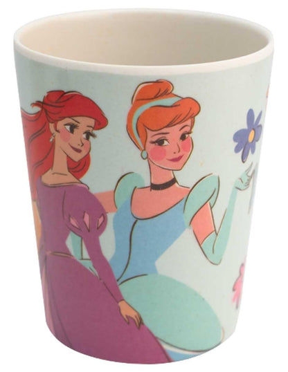 Vajilla individual infantil de bambú Princesas Disney, set de platos, vaso y cubiertos para niños, 5 pzas.
