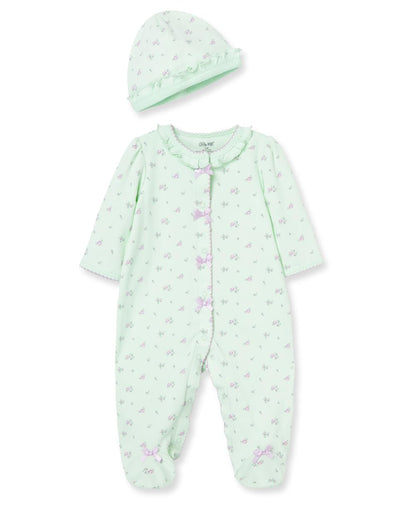 Mameluco Little Me LBQ04548N | Manga larga, etiqueta sin arañazos, artículos esenciales para bebés, ropa de dormir de una sola pieza