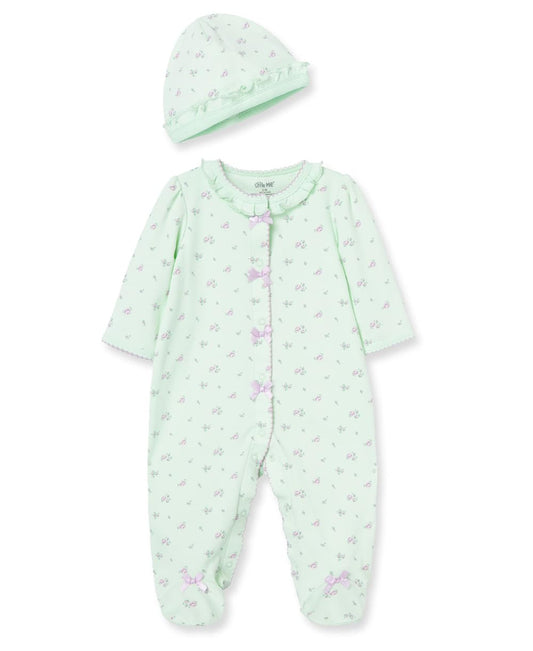 Mameluco Little Me LBQ04548N | Manga larga, etiqueta sin arañazos, artículos esenciales para bebés, ropa de dormir de una sola pieza