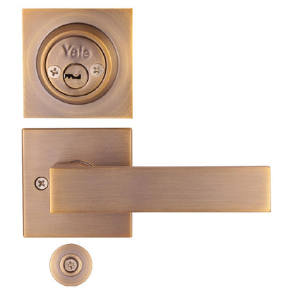 Yale MX89584 Gatillo Portofino Alta Seguridad Llave-Llave - Latón Satinado