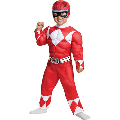 Disfraz infantil de Red Ranger para niños, rojo, (12-18 meses)