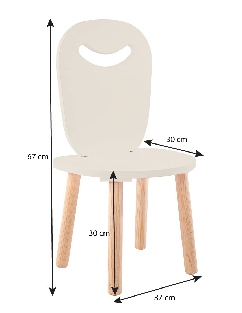 DUDUK Silla Moderna Infantil de Madera (Blanco ostión)