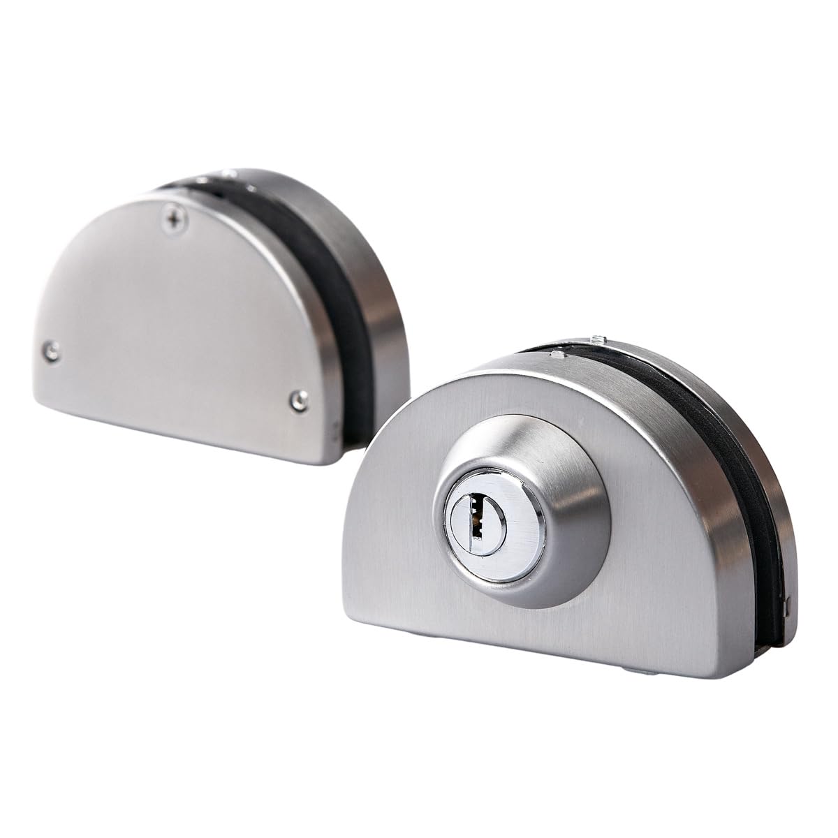 Brüken MX6405 Chapa para Puerta de Cristal Acero Inoxidable Brk570, Plata