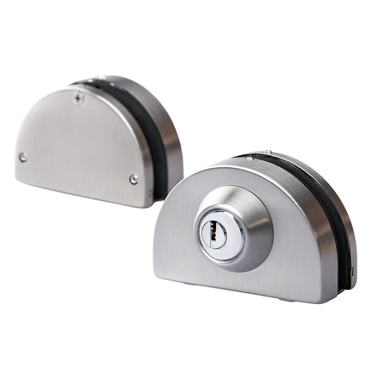 Brüken MX6405 Chapa para Puerta de Cristal Acero Inoxidable Brk570, Plata