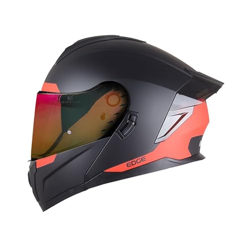 Casco Motocicleta Marca Edge - para Moto Integral Boston - Casos para Motos Certificados con Visor Doble ANTIVAHO - Accesorios para Moto, Motocicleta Mujer y Hombre