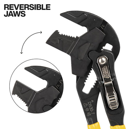 Klein Tools D53003KIT - Juego de llaves de alicates, 3 piezas, alicates de alto apalancamiento, ajustables, mandíbula reversible, dientes suaves y moleteados, 7 pulgadas, 10 pulgadas y 12 pulgadas