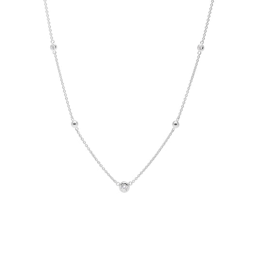 Fossil - Collar de cadena con colgante de plata de ley o acero inoxidable en tono plateado para mujer