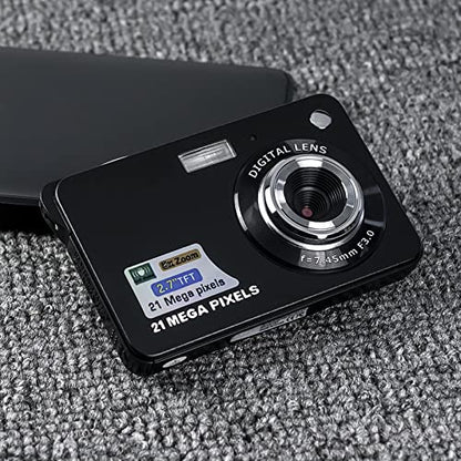 Zimcti Cámara Digital, Mini Niños Cámaras Digitales para Adolescentes con 8X Zoom HD 720P Cámara Compacta con Pantalla LCD para Estudiantes, Niños, Niñas, Niños-Black