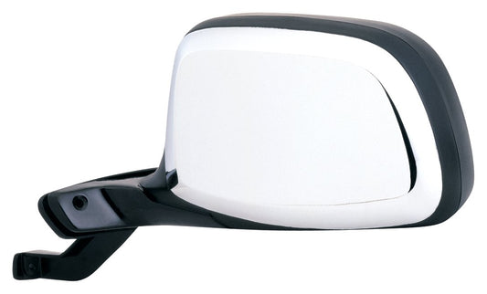 Fit System 61034F Espejo Lateral del Conductor Ford Bronco F150/F250/F350 Negro Cromado Plegable
