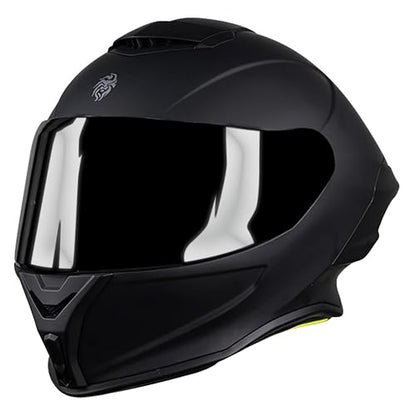 KOV Casco Buster Integral Negro Mate Deportivo ALERON AERODINAMICO para Moto Certificado Dot
