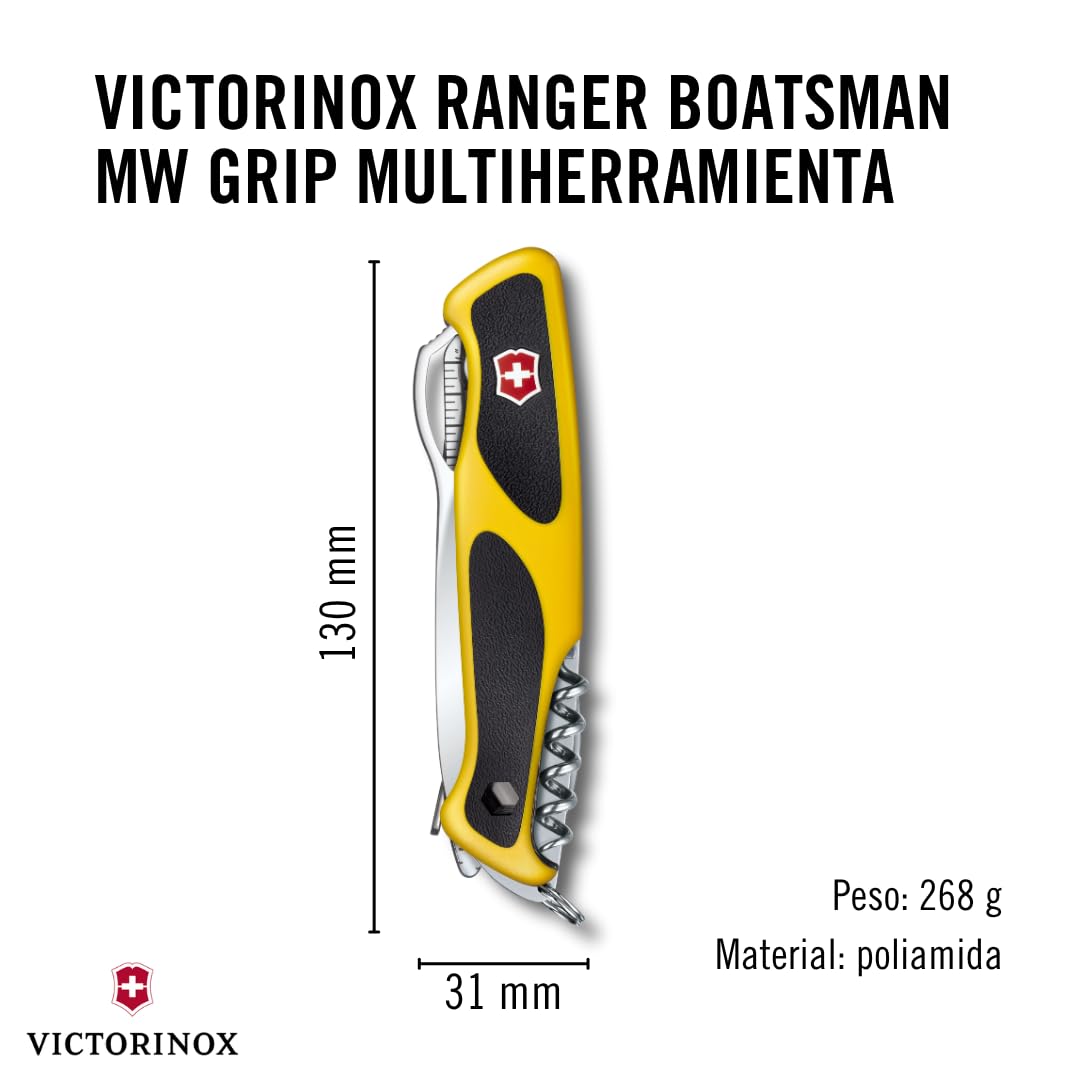 Victorinox Rangergrip Boatsman, color Amarrillo/Negro, 130 mm, 22 Usos