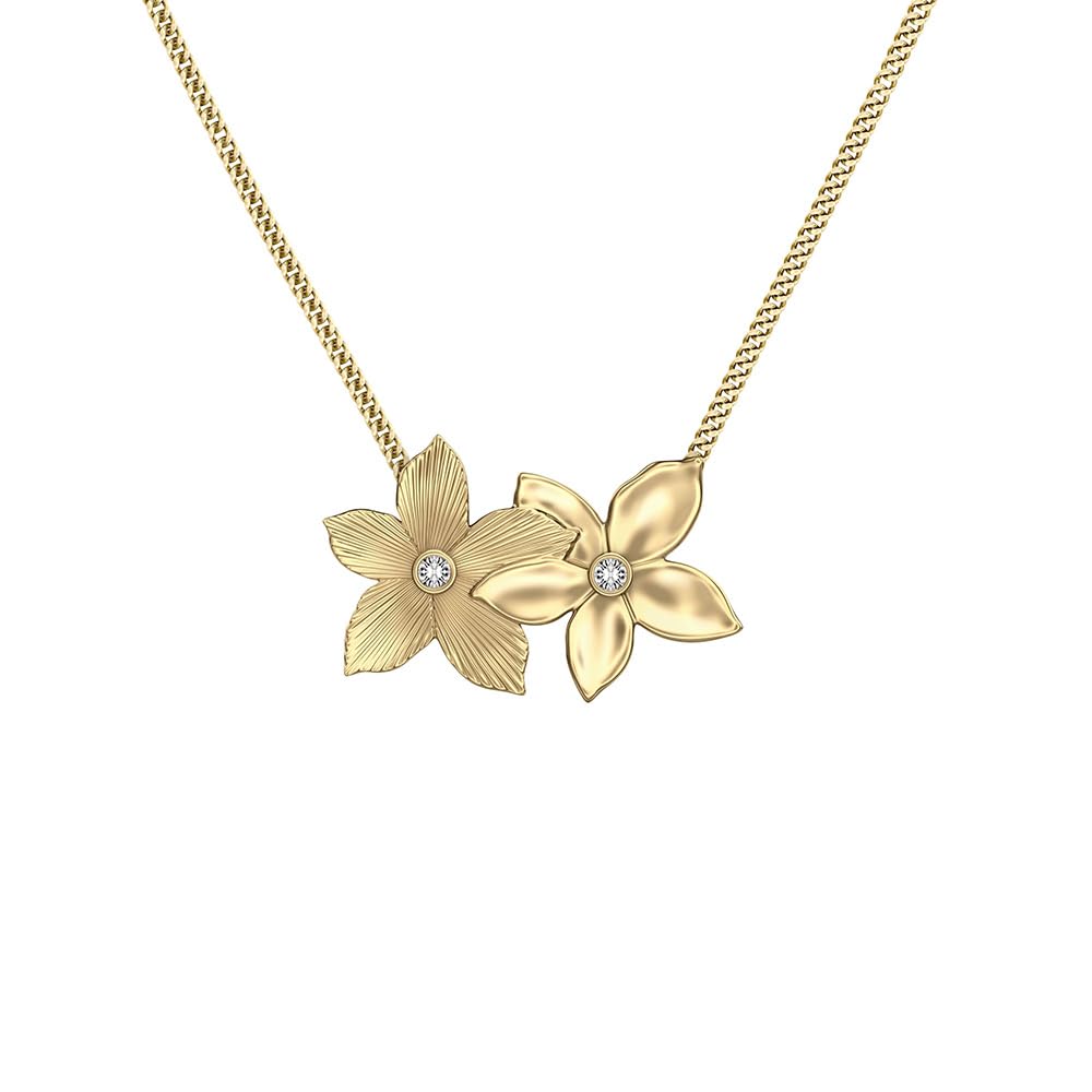 Collar con colgante Sutton The Flower Collection de Fossil para mujer de acero inoxidable en tono dorado, JF04970710