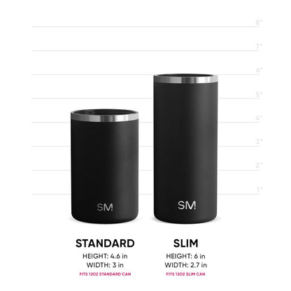 Simple Modern Enfriador de Lata Delgada para Cerveza y Hard Seltzer | Sujetador de Funda para Bebidas Aislado al Vacío | Ranger Colección| 355ml Slim | Midnight Black