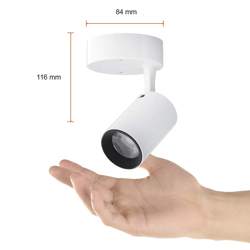 Tecnolite - Lámpara de Techo para Interior de Casas Beid II, Potencia 4.7 Watts, Foco Incluído. Función Dirigible hacia Diferentes Ángulos, Spot LED de Sobreponer. Iluminación Interior