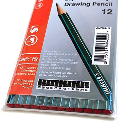 STABILO Paquete de 12 lápices de dibujo multicolor diferentes graduaciones