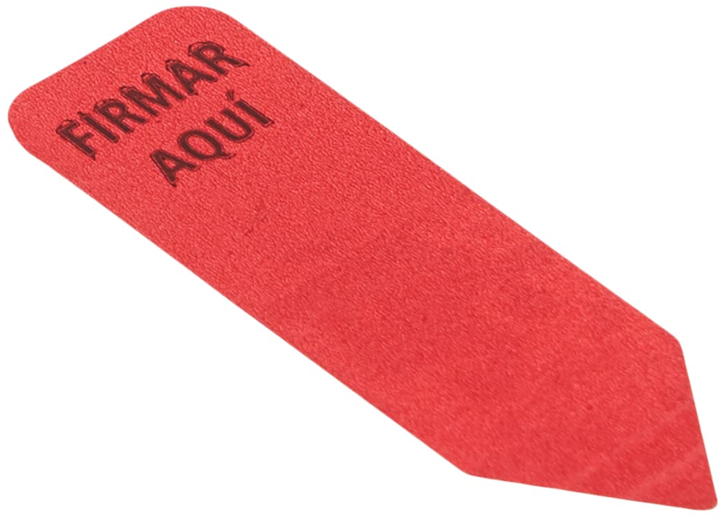 Redi-Tag 82025 - Dispensador de bandera de flecha impresa, Firmar Aqui (signo aquí), idioma español, color rojo, 1 unidad